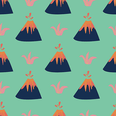 Wall Art - Digital Art - Volcano Green Design Pattern by Thursina