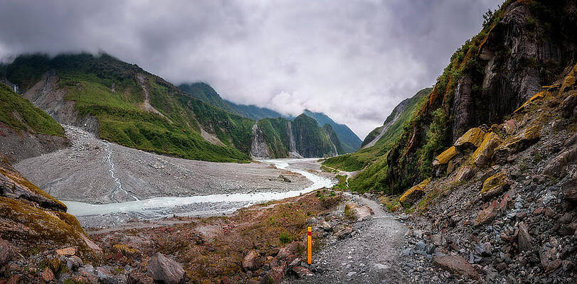Waiho River Valley Panorama from the trail to Franz Josef Glacie by Daniela Constantinescu Waiho River Valley Panorama from the trail to Franz Josef Glacie by Daniela Constantinescu