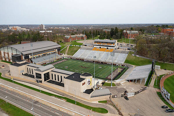 Wall Art - Photograph - Waldo Stadium drone view at Western Michigan University by Eldon McGraw
