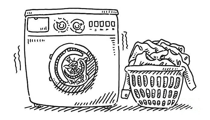 Washing machine drawing illustration vector on white background Stock  Vector  Adobe Stock