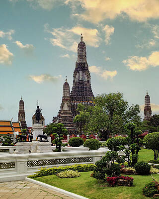 Wall Art - Photograph - Wat Arun_Vew through Park_Bangkok, Thailand by Christine Ley