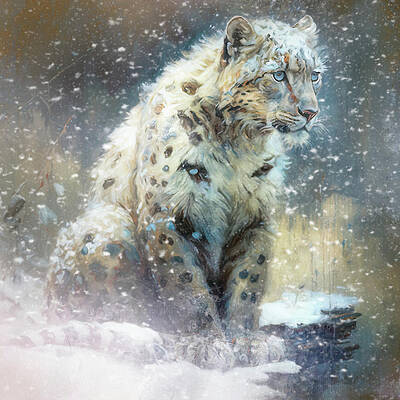 Wall Art - Painting - Watching The Blizzard by Jai Johnson
