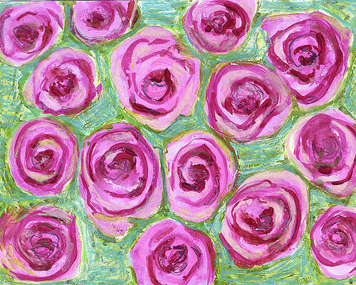  Painting - Watercolor Rose Pattern by Blenda Studio