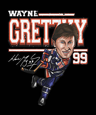 Wayne Gretzky New York Rangers Cartoon Art Jigsaw Puzzle by Joe