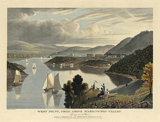 West Point, from above Washington Valley Print by William James Bennett