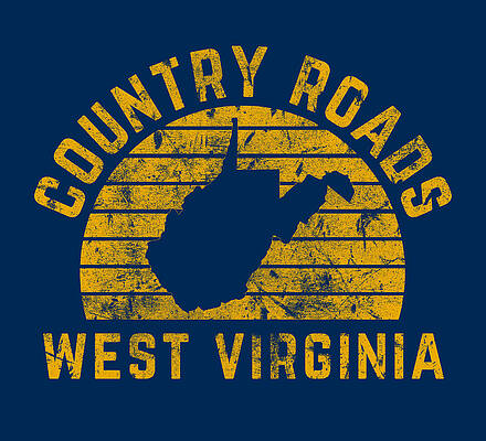 West Virginia Country Roads State Map WV Vintage Retro Sunset by Aaron Geraud West Virginia Country Roads State Map WV Vintage Retro Sunset by Aaron Geraud