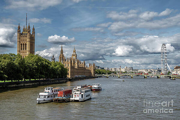 Westminster Bridge and Westminster Palace BeneathThe River Thames And The Skyline Of London by Andreas Berthold Westminster Bridge and Westminster Palace BeneathThe River Thames And The Skyline Of London by Andreas Berthold