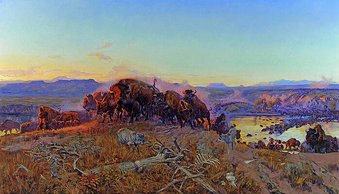 Wall Art - Painting - When the Land Belonged to God by Charles Marion Russell