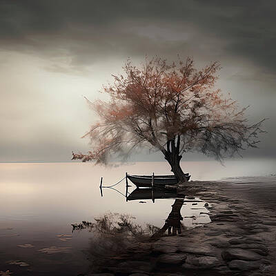 Wall Art - Digital Art - Whispering Tree - Pastel Colors Landscape Art by Lourry Legarde