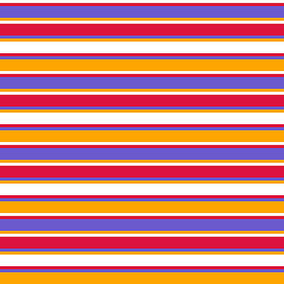 [ Thumbnail: White, Crimson, Slate Blue, and Orange Colored Pattern of Stripes Art Print ]