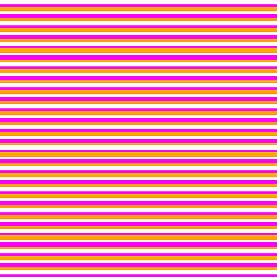 [ Thumbnail: White, Fuchsia, and Orange Colored Striped/Lined Pattern Metal Print ]