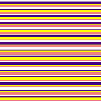[ Thumbnail: White, Indigo, Yellow, and Light Coral Colored Lines Pattern Acrylic Print ]
