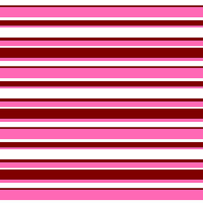 [ Thumbnail: White, Maroon, and Hot Pink Colored Pattern of Stripes Duvet Cover ]