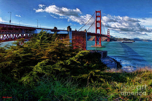 White Ship And San Francisco Golden Gate Bridge by Blake Richards White Ship And San Francisco Golden Gate Bridge by Blake Richards
