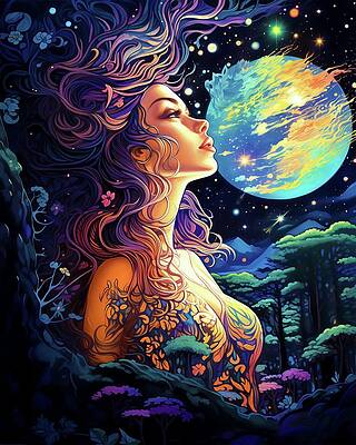 Wall Art - Digital Art - Wild Moon by Patrick Reiner