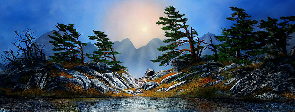 Wall Art - Painting - Windblown Pines P by Frank Wilson
