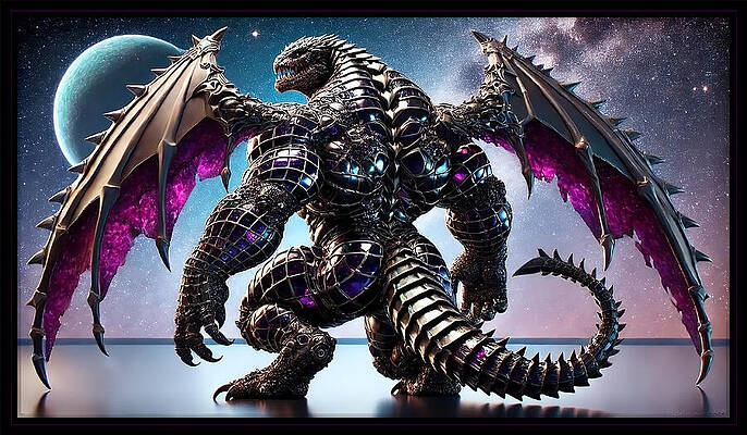 Wall Art - Digital Art - Winged Darkness Dragon by Shawn Dall