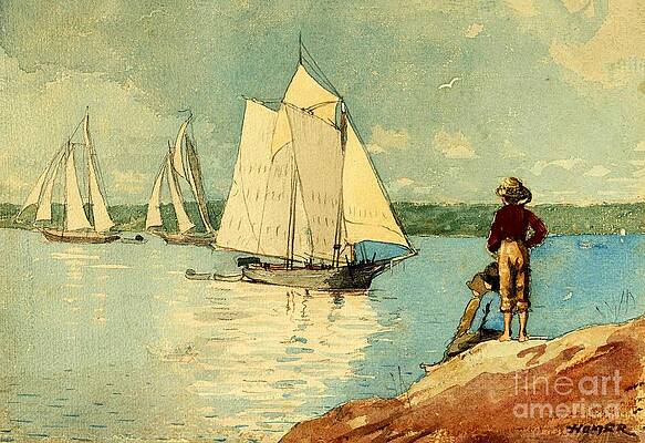Wall Art - Painting - Winslow Homer - Clear Sailing by Alexandra Arts