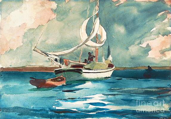 Wall Art - Painting - Winslow Homer - Sloop, Nassau  by Alexandra Arts