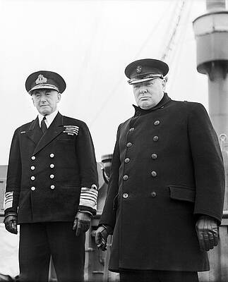 Winston Churchill and Admiral Dudley Pound Aboard The Queen Mary - 1943 by War Is Hell Store Winston Churchill and Admiral Dudley Pound Aboard The Queen Mary - 1943 by War Is Hell Store