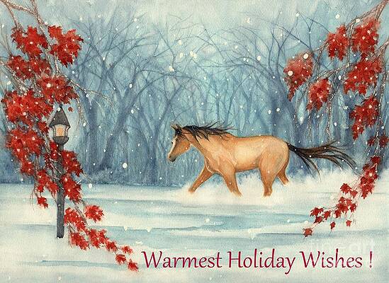 Winter Holiday Horse through the Snow by Janine Riley Winter Holiday Horse through the Snow by Janine Riley