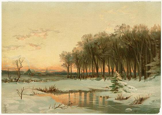 Wall Art - Drawing - Winter in Maine  art by Alfred Thompson Bricher American