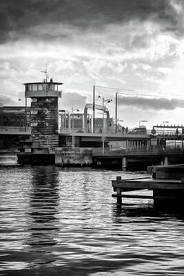 Wall Art - Photograph - Winter Sun Over Knippelsbro Bridge Copenhagen Black and White  by Carol Japp