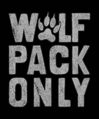 Wall Art - Digital Art - Wolf Pack Only Retro by Flippin Sweet Gear