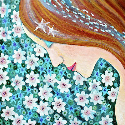 Woman profile among the flowers by Tiziana Rinaldi Woman profile among the flowers by Tiziana Rinaldi