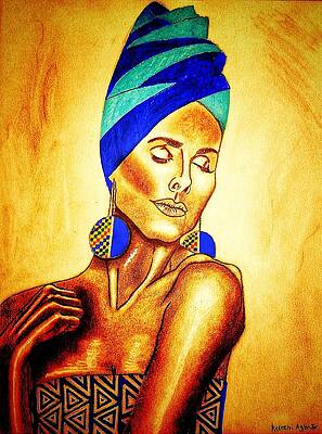 Woman Wearing a Stylish Blue Turban by Kelechi Agbi Jr Woman Wearing a Stylish Blue Turban by Kelechi Agbi Jr