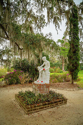 Wall Art featuring the photograph Wood Nymph Statue At Middleton Place Plantation by Cindy Robinson
