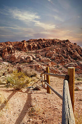 Wood Rail Fence Into Desert Mountains by Darryl Brooks Wood Rail Fence Into Desert Mountains by Darryl Brooks