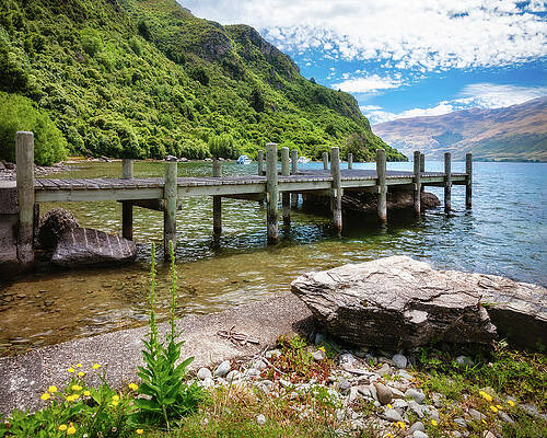 Wooden Pier at Kingston in New Zealand by Daniela Constantinescu Wooden Pier at Kingston in New Zealand by Daniela Constantinescu