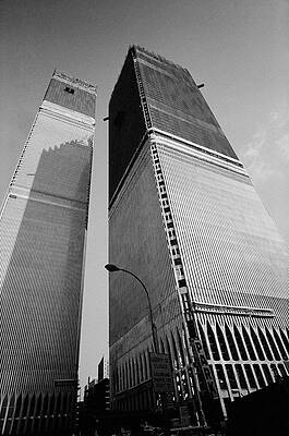 Wall Art - Photograph - World Trade Center Towers Under Construction - Thomas J. O'Halloran 1971 by War Is Hell Store