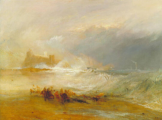 Wreckers. Coast of Northumberland, with a Steam-Boat Assisting a Ship off Shore Print by Joseph Mallord William Turner