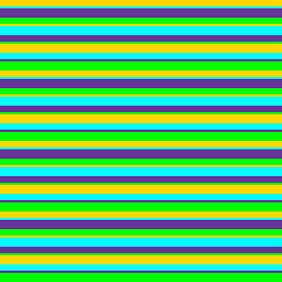 [ Thumbnail: Yellow, Aqua, Purple, and Lime Colored Stripes Pattern Art Print ]