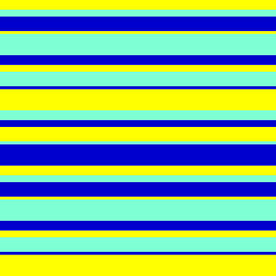 [ Thumbnail: Yellow, Aquamarine, and Blue Colored Lined Pattern Tote Bag ]