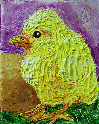 Wall Art - Painting - Yellow Baby Chick by Paris Wyatt Llanso