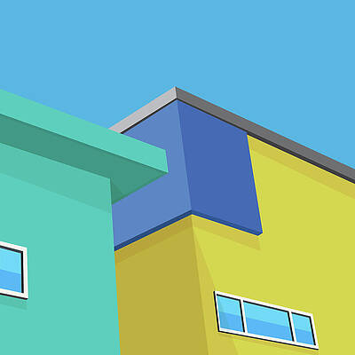 Yellow Beach House 1 by Jim Ramirez