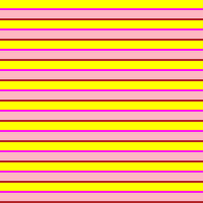 [ Thumbnail: Yellow, Fuchsia, Light Pink, and Red Colored Lines/Stripes Pattern Acrylic Print ]
