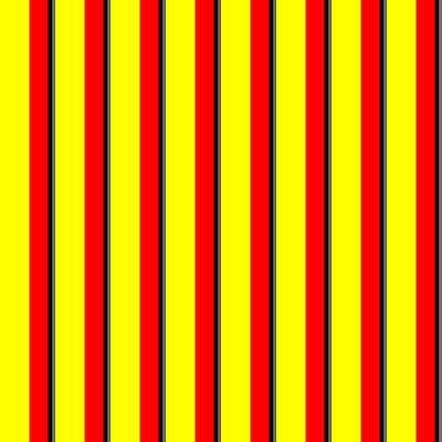 [ Thumbnail: Yellow, Red, Black, and Dim Gray Colored Lined Pattern Duvet Cover ]