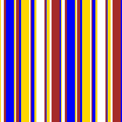 [ Thumbnail: Yellow, White, Brown, and Blue Colored Striped/Lined Pattern Duvet Cover ]