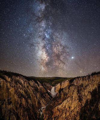 Wall Art - Photograph - Yellowstone at Night by Darren White