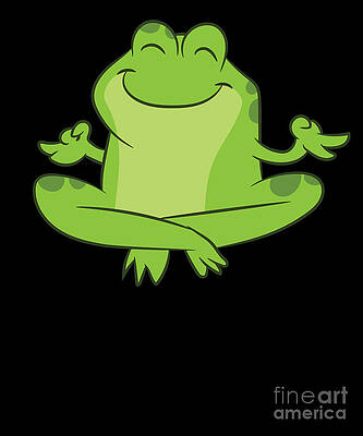 Yoga Frogs, 11x17 Signed Digital Art Print Poster