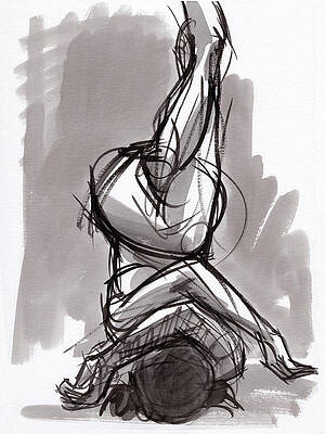 Wall Art - Painting - Yoga study Ellie 21-39 by Judith Kunzle