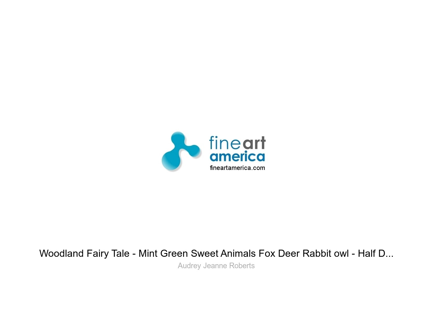 Woodland Fairy Tale - Mint Green Sweet Animals Fox Deer Rabbit owl