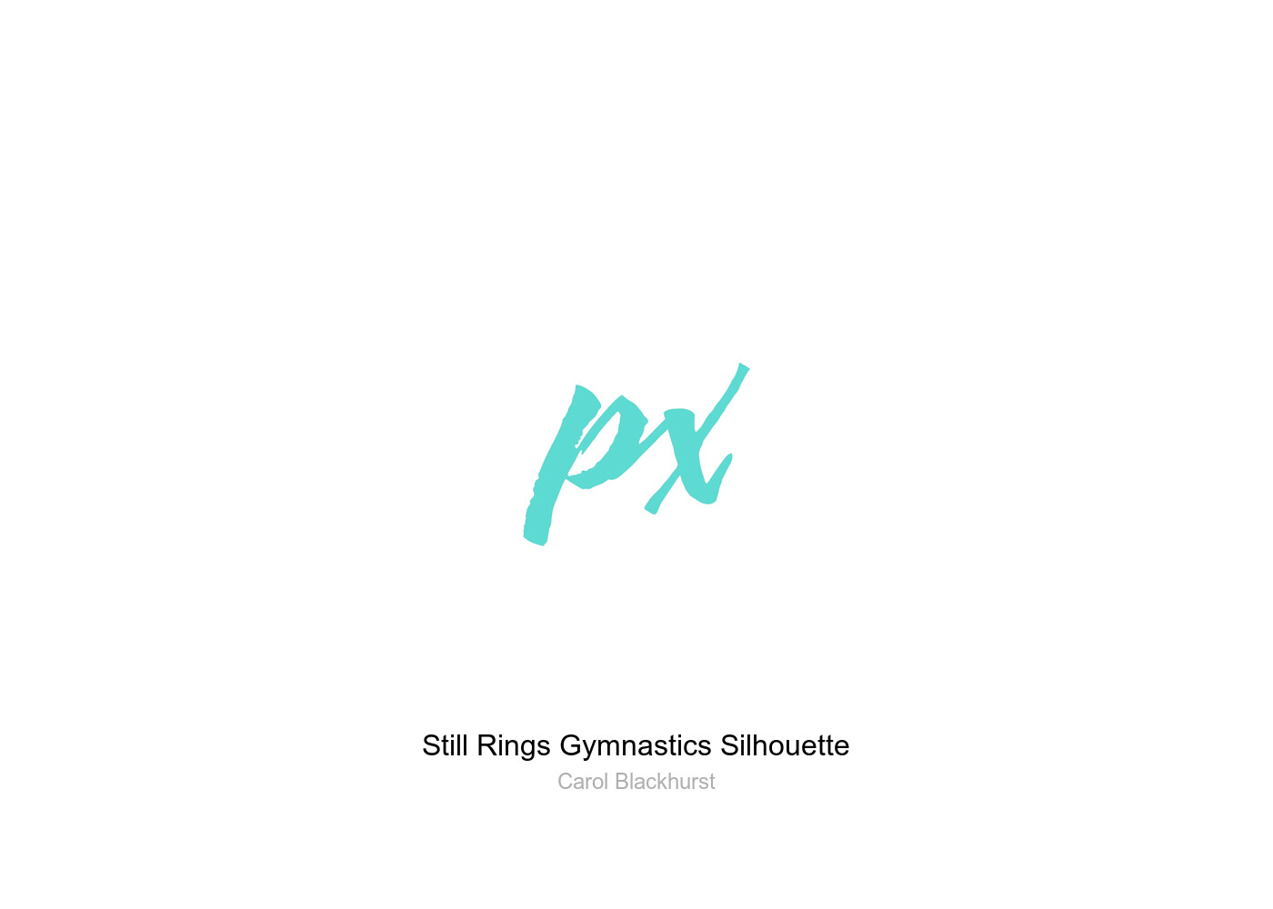 Still Rings Gymnastics Silhouette Greeting Card by Carol Blackhurst