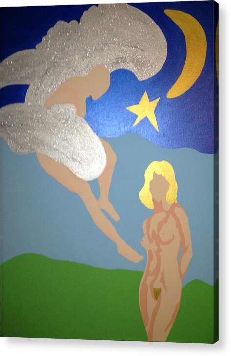 Angel Acrylic Print featuring the painting Angel by Erika Jean Chamberlin