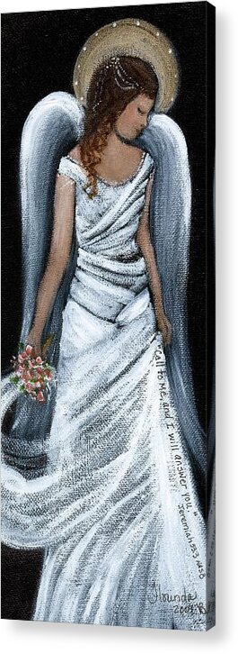 Angel Acrylic Print featuring the painting Answer by Florinda Rodriguez