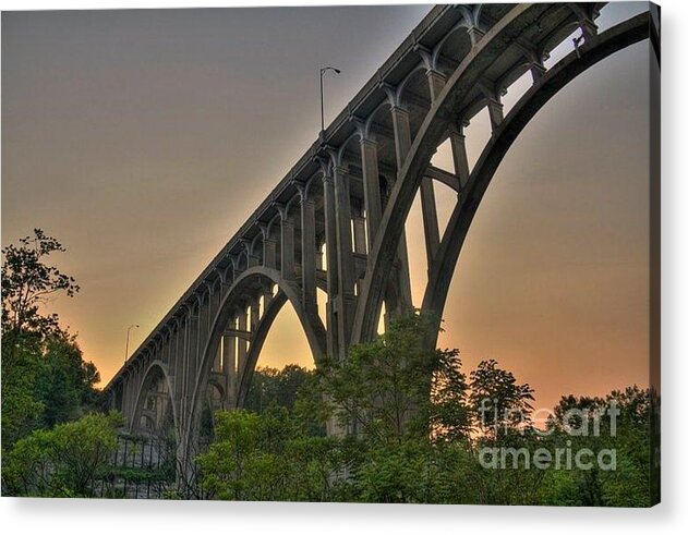 Bridge Acrylic Print featuring the photograph Brecksville Arched Bridge by Jim Lepard